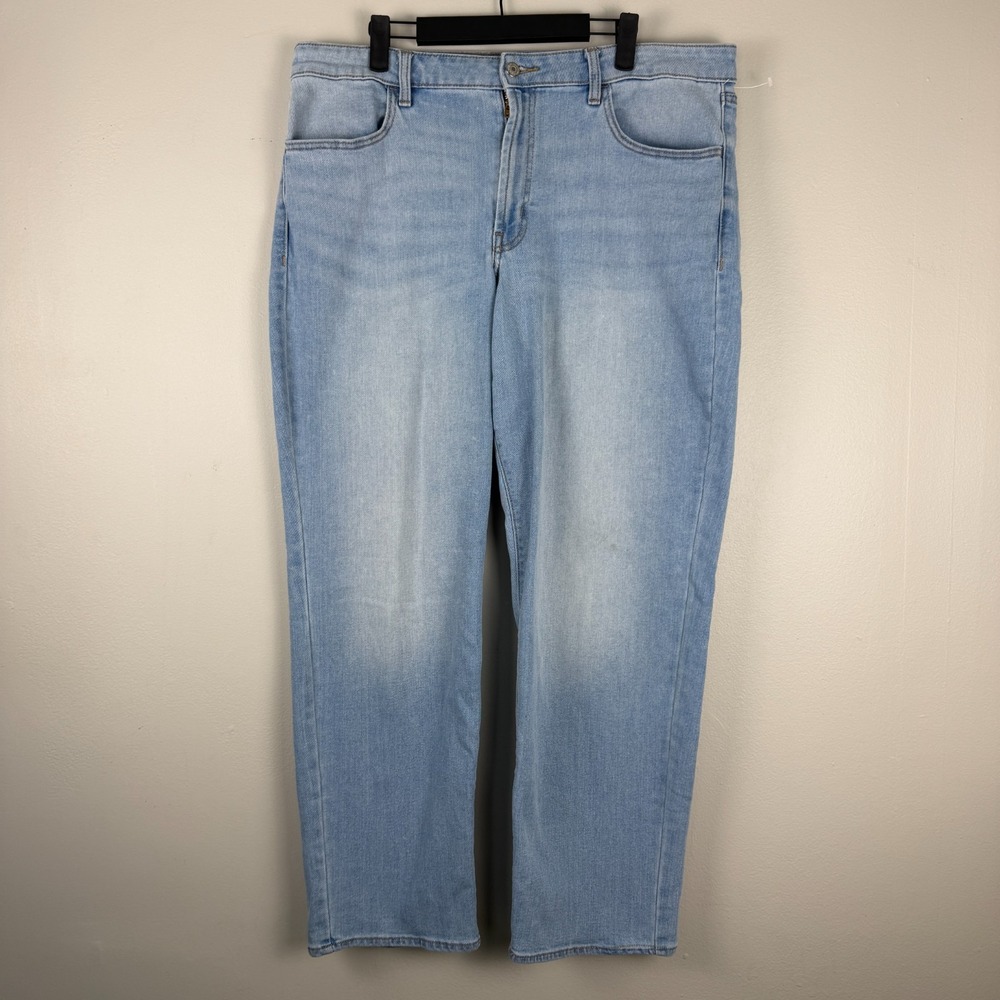 Old Navy Wow Loose Jeans Women's 16‎ (37x28) Blue Denim High-Rise Straight Leg
